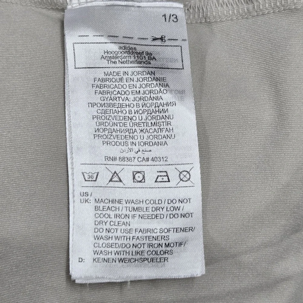 Adidas Men Shirt L Beige JX5410 Activewear Logo Short Sleeve